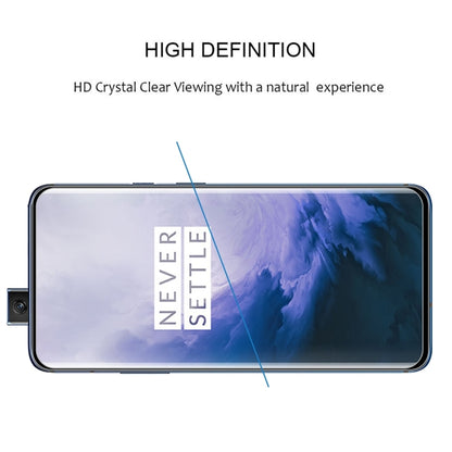 Tempered glass screen protector film for OnePlus 7 Pro, clear full-screen curved design