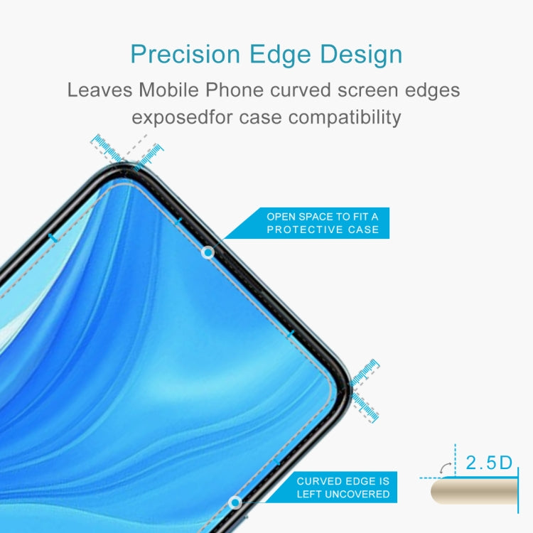 Tempered glass screen protector with 2.5D curved edge cutout for case compatibility