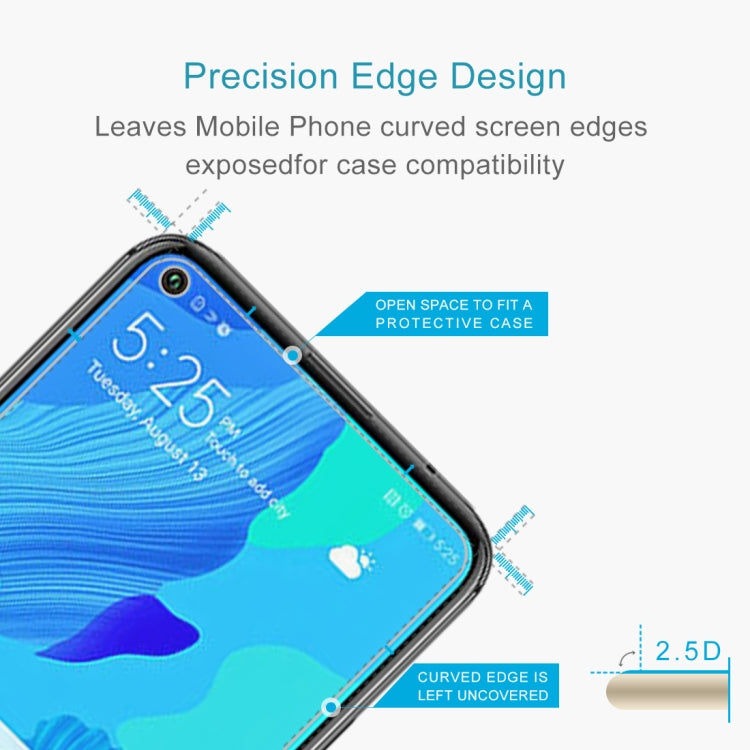 Tempered glass screen protector with precise edge design, 2.5D curved coverage diagram