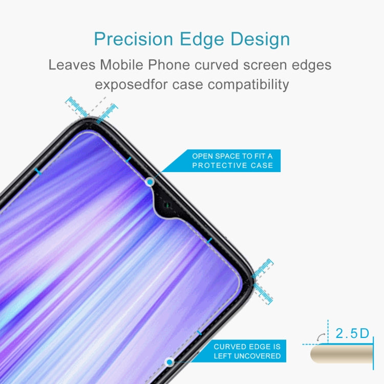 Tempered glass screen protector showing precision edge design and 2.5D coverage