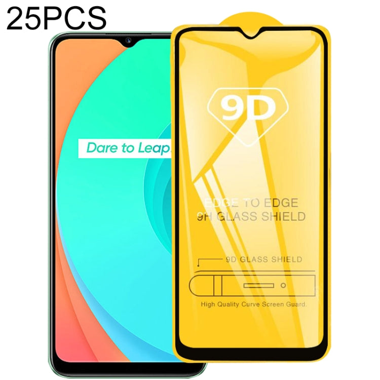 9D tempered glass screen protector for phone, 25-pack full glue