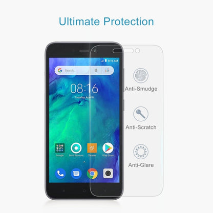 Tempered glass screen protector showing anti-smudge, anti-scratch, anti-glare protection