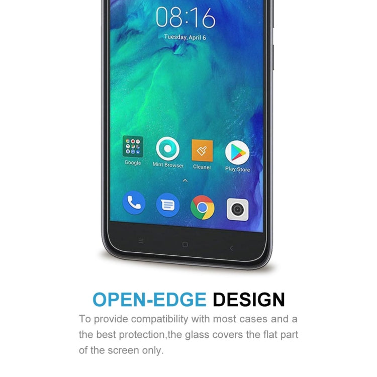 Tempered glass screen protector covering the front display of a Redmi Go phone