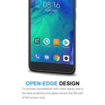 Tempered glass screen protector covering the front display of a Redmi Go phone