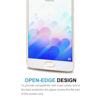 Open-edge tempered glass screen protector film covering flat screen area