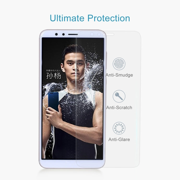 Clear tempered glass screen protector for Honor Play 7X with protection icons
