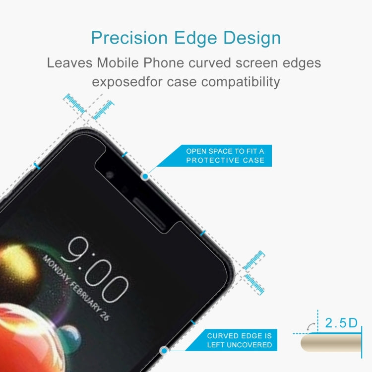 2.5D tempered glass screen protector with open-edge design for LG K8 2018
