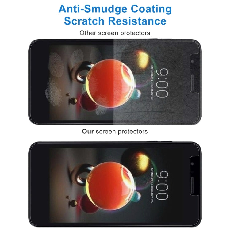 Tempered glass screen protector for LG K8 2018 with anti-smudge coating and scratch resistance