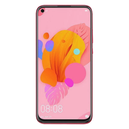 Tempered glass screen protector film with cutout for phone front speaker area.