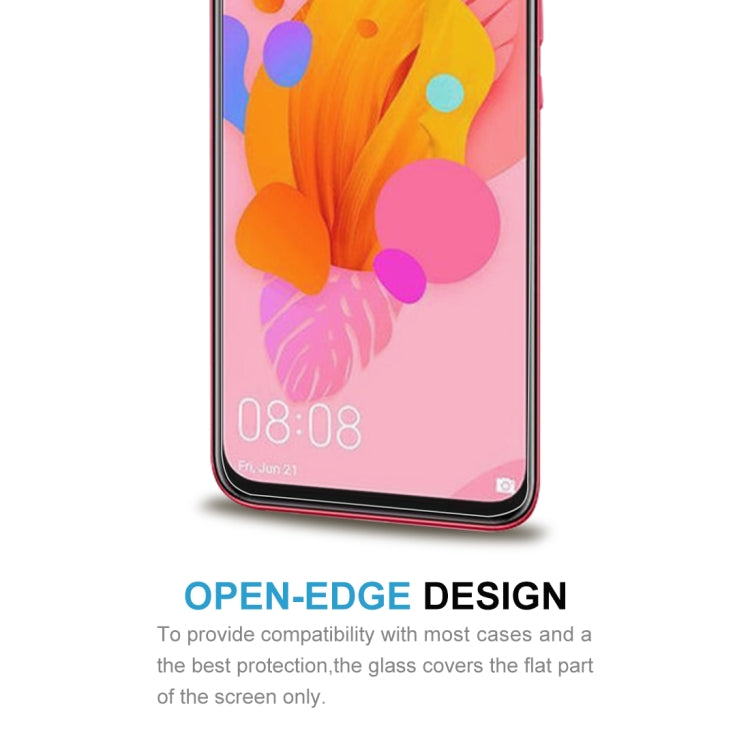 Tempered glass screen protector with open-edge design covering the flat screen area.