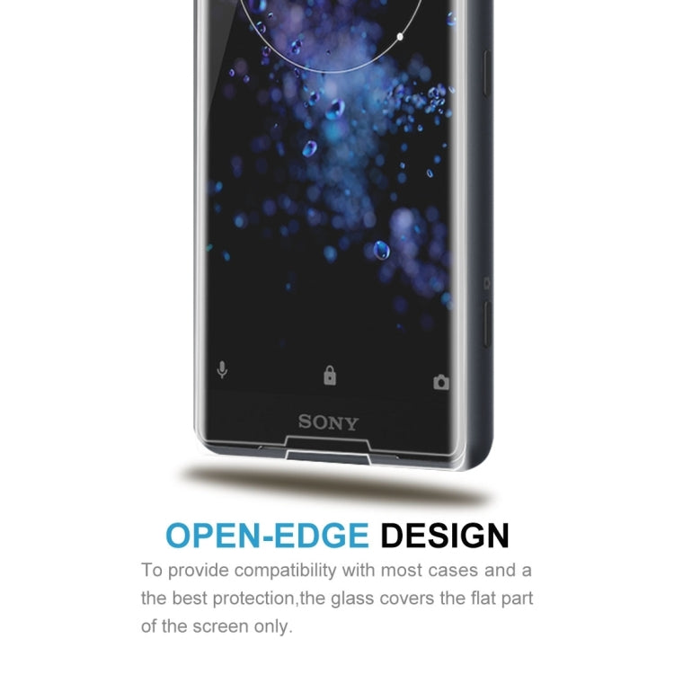 Tempered glass screen protector covering phone screen, open-edge design