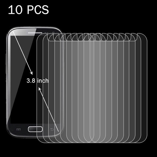 3.8-inch tempered glass screen protector film, shown on front of a phone screen