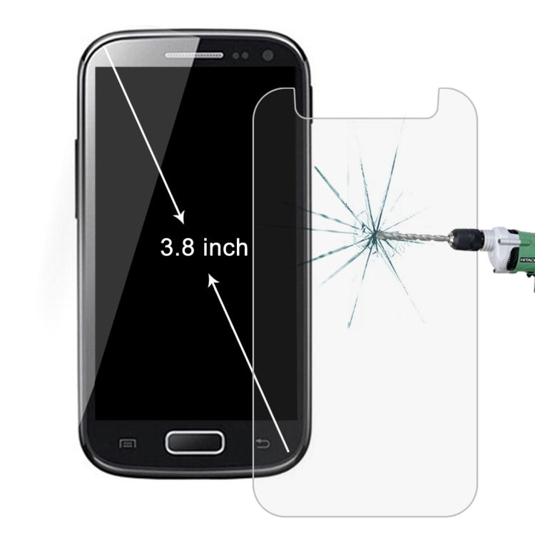 3.8-inch tempered glass screen protector on a phone display with crack test impact