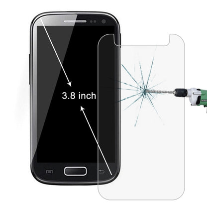 3.8-inch tempered glass screen protector on a phone display with crack test impact