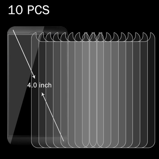 4.0 inch tempered glass screen protectors, 10-pack stacked set