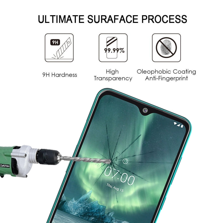 Tempered glass screen protector for Nokia 7.2 with anti-fingerprint coating and 9H protection