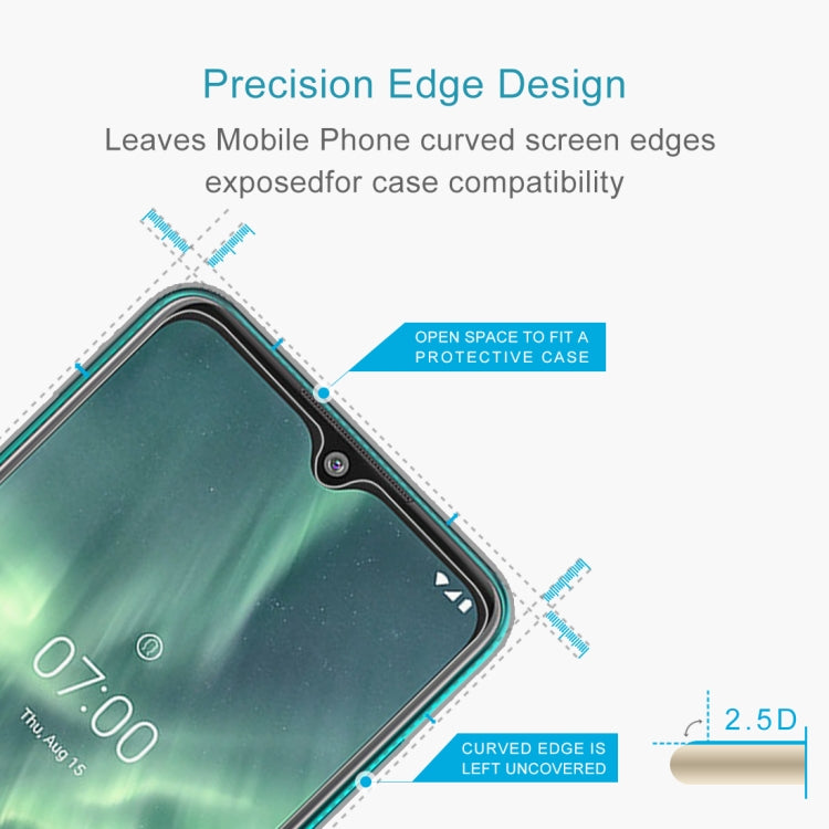 2.5D non-full tempered glass screen protector with open-edge cutout for case fit