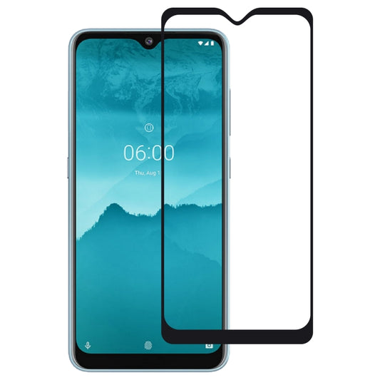 Tempered glass screen protector for smartphone, full cover with black outline
