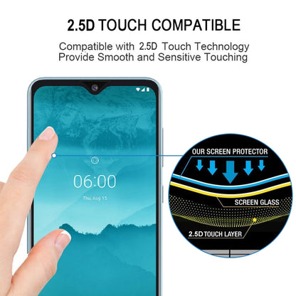 Tempered glass screen protector with 2.5D touch surface and finger touch area