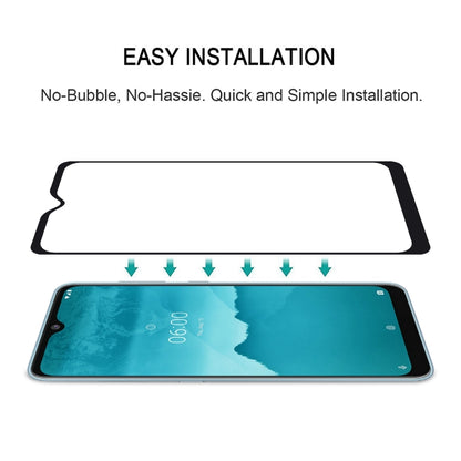 Tempered glass screen protector shown for easy installation with alignment arrows