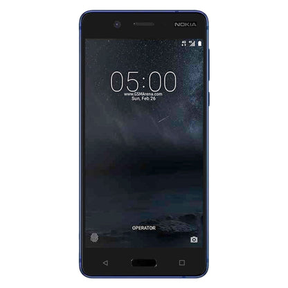 Tempered glass screen protector for Nokia 5 installed on phone screen, front view