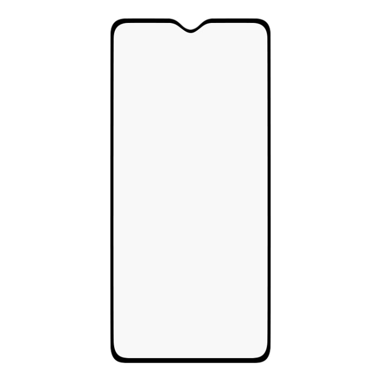Tempered glass screen protector, clear panel with rounded corners and black outline