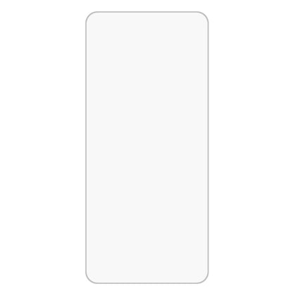 Clear tempered glass screen protector film for a smartphone, front view