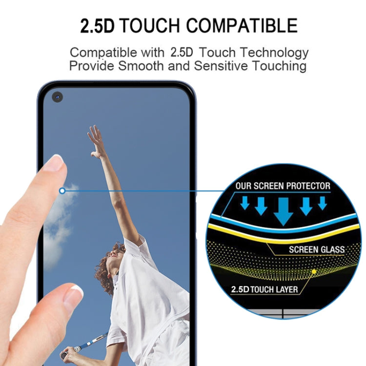 Tempered glass screen protector on phone with finger touch compatibility