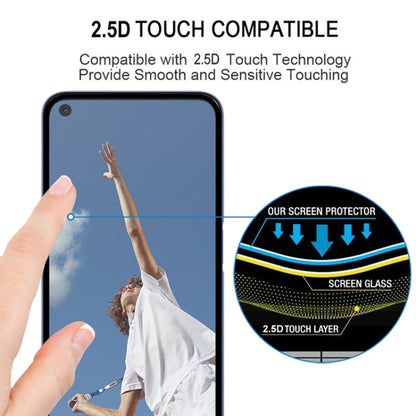 Tempered glass screen protector on phone with finger touch compatibility