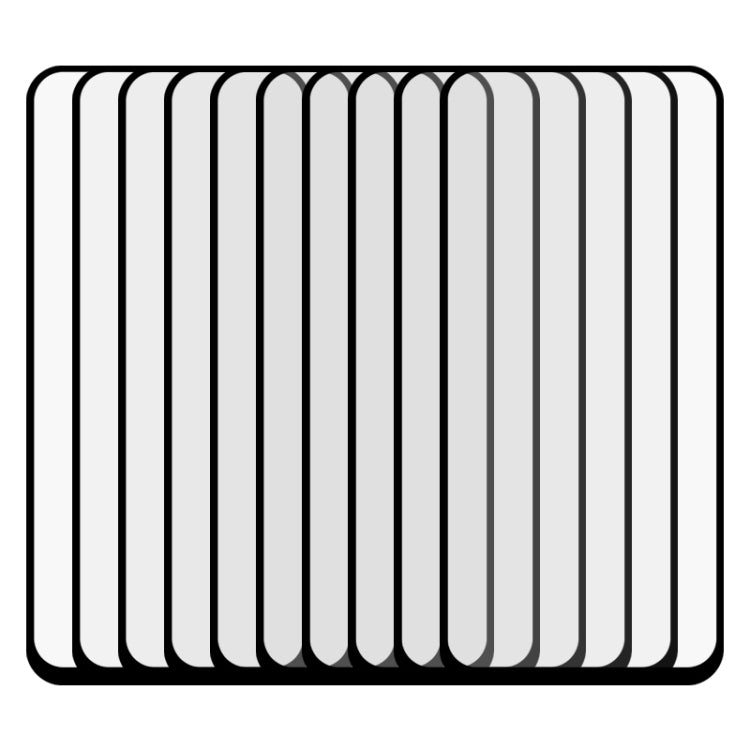 Stack of clear full-glue tempered glass screen protector sheets with rounded edges