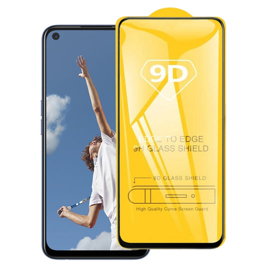 9D tempered glass screen protector for OPPO A52, curved glass overlay on phone