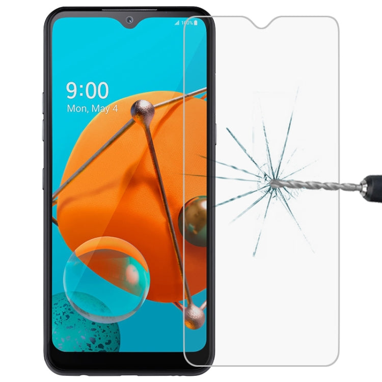 Tempered glass screen protector film with 2.5D rounded edges for LG K51 display