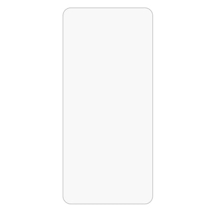 Clear tempered glass screen protector film, rectangular with rounded corners.