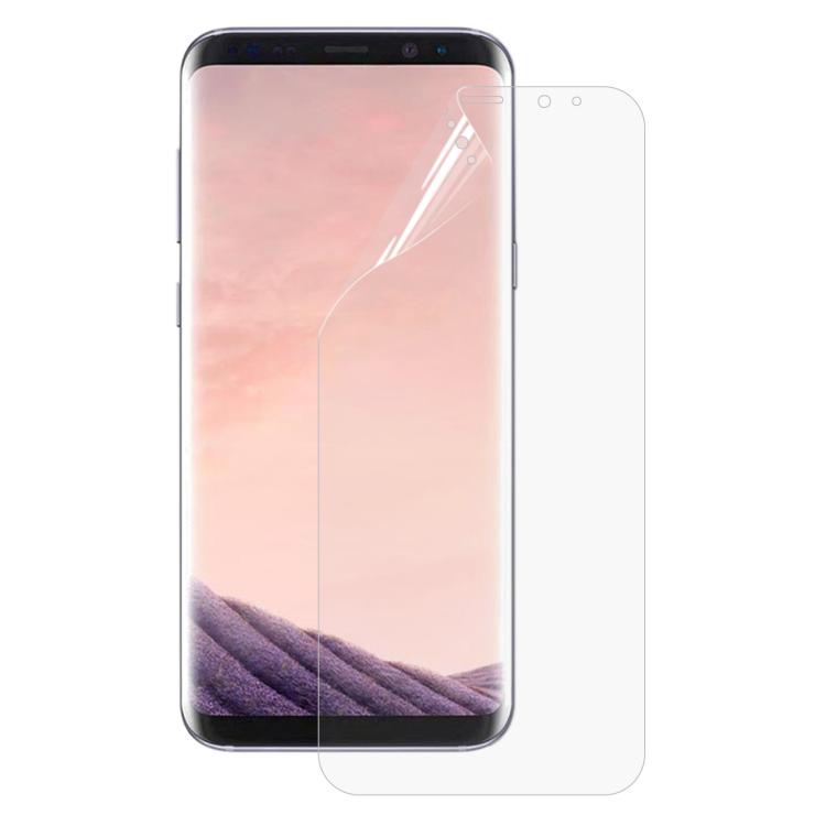 Galaxy S8 Plus front screen protector, clear TPU film sheet fitted over phone