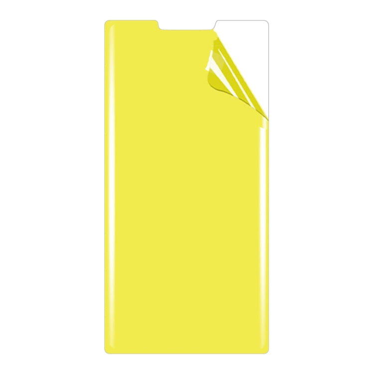 Full-coverage screen protector, clear film sheet with yellow backing