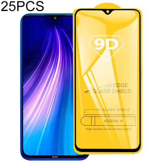 25-pack 9D tempered glass screen protector film for Redmi Note 8T