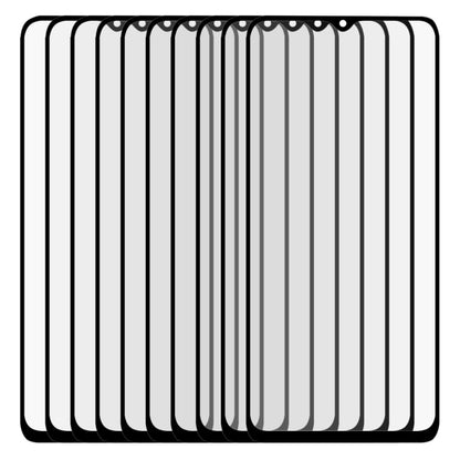 Stack of full cover tempered glass screen protectors, black frames