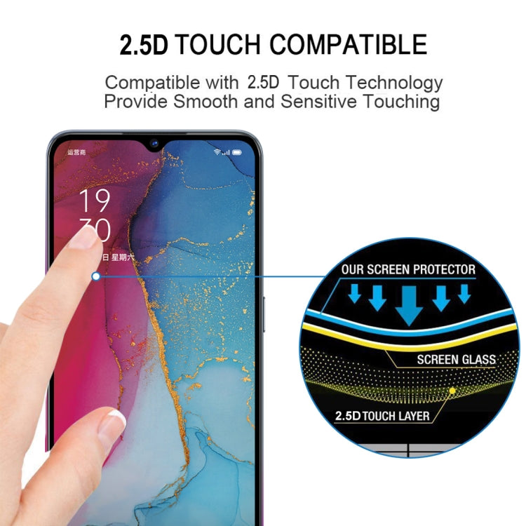 Tempered glass screen protector with 2.5D rounded edges on a smartphone display