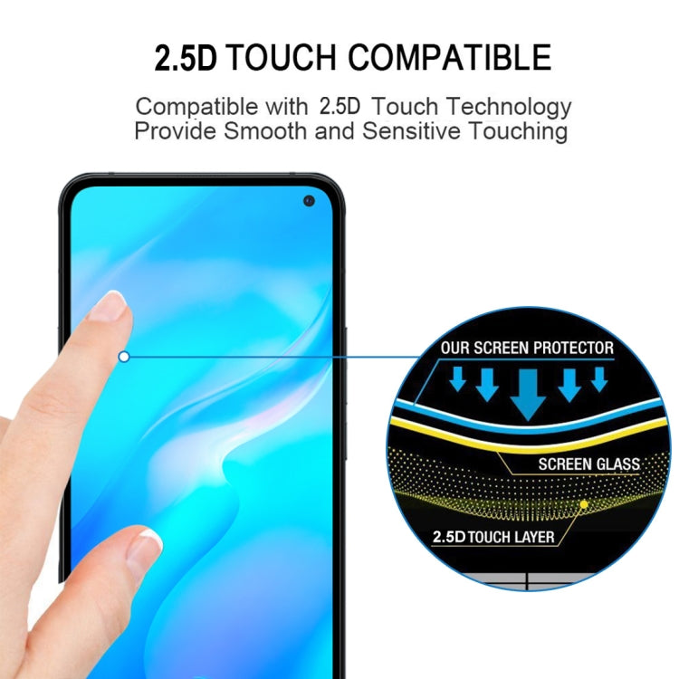 Tempered glass screen protector compatible with 2.5D touch, with hand alignment