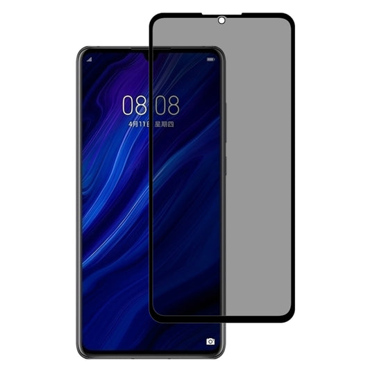Anti-spy tempered glass screen protector, full cover for Huawei P30, front view