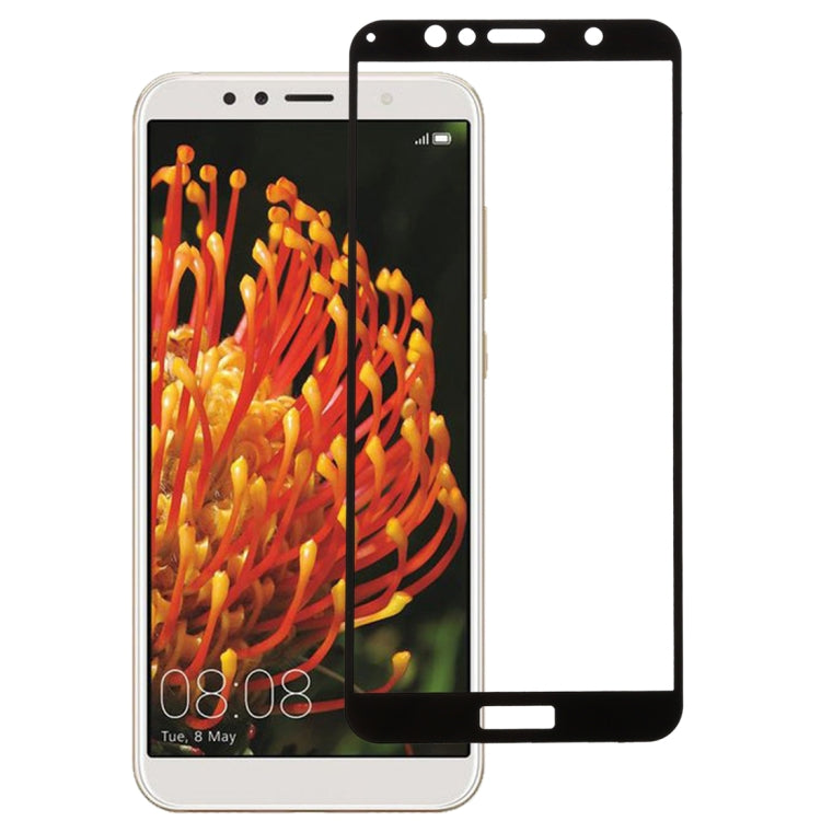 Black tempered glass screen protector with full-screen cutouts for smartphone display