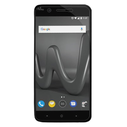 Tempered glass screen protector fitted on a smartphone front with curved edge
