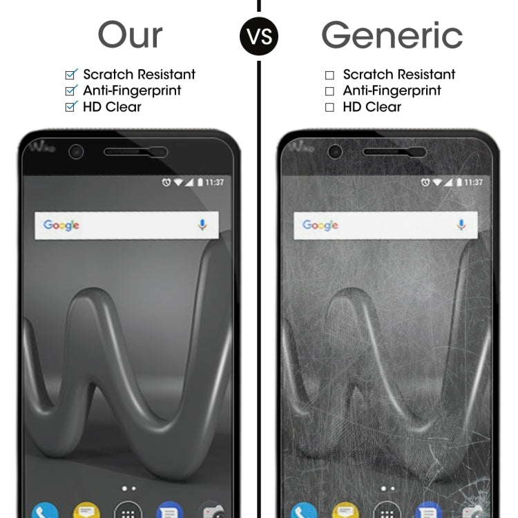 Tempered glass screen protector comparison showing clearer coverage on a smartphone