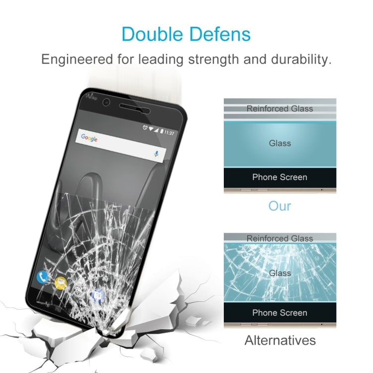 Tempered glass screen protector showing reinforced glass layer and impact test