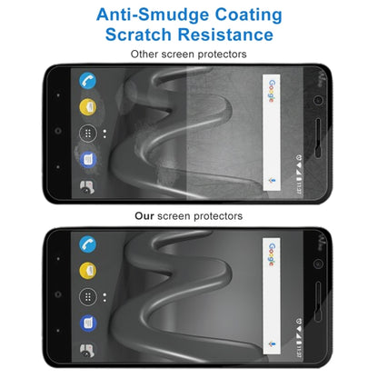 Tempered glass screen protector for smartphone display with anti-smudge surface