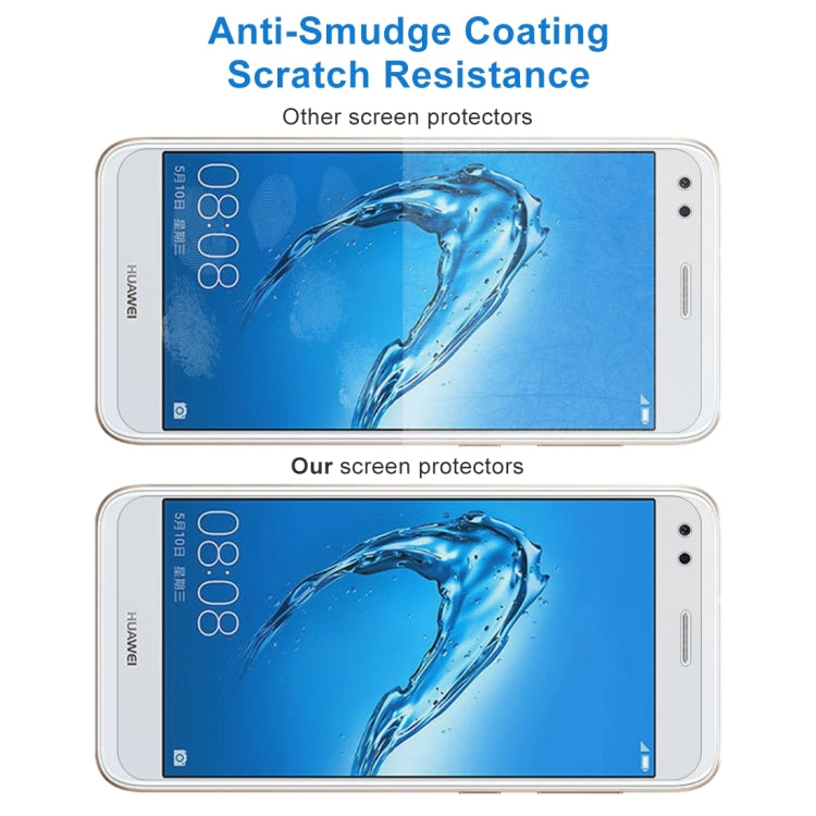 Tempered glass screen protector with anti-smudge coating shown on phone screens