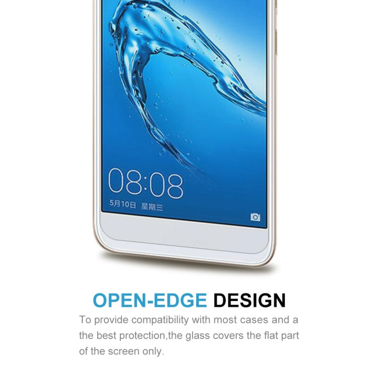 Tempered glass screen protector on phone screen with open-edge design