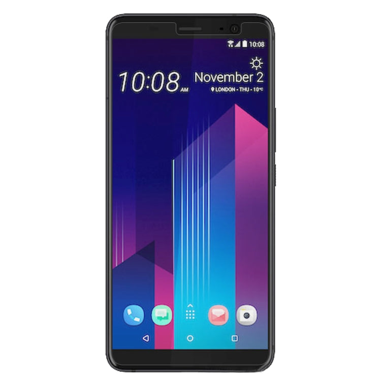 Tempered glass screen protector for smartphone, fitted to front glass panel