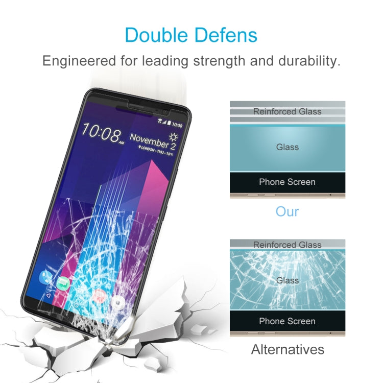 Tempered glass screen protector with reinforced glass barrier on smartphone screen