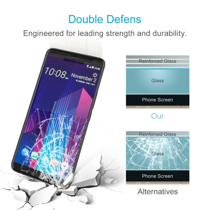 Tempered glass screen protector with reinforced glass barrier on smartphone screen